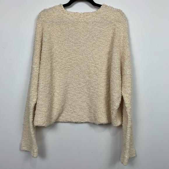 Free People Cropped Popcorn Textured Knit Sweater - Picture 3 of 4